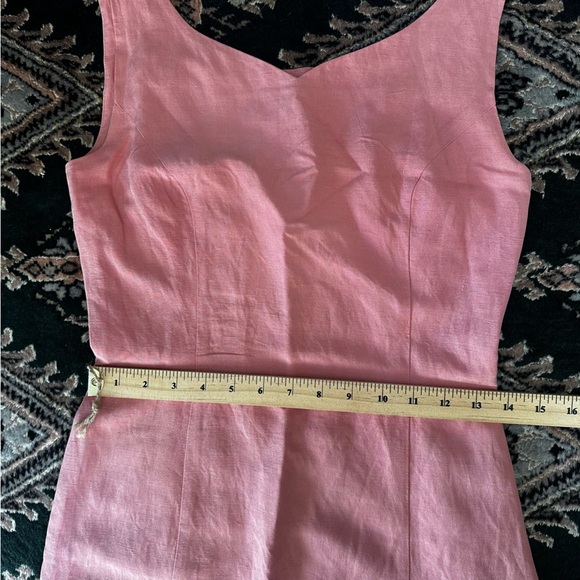 Vintage Laura Ashley Mini Sweetheart Neckline Linen Silk Dress - Picture 9 of 9